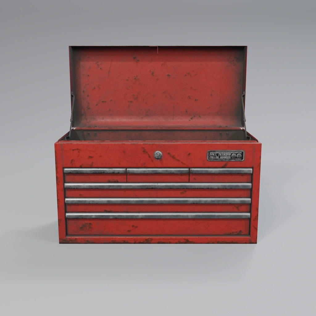 Metal tool chest, 360° product view