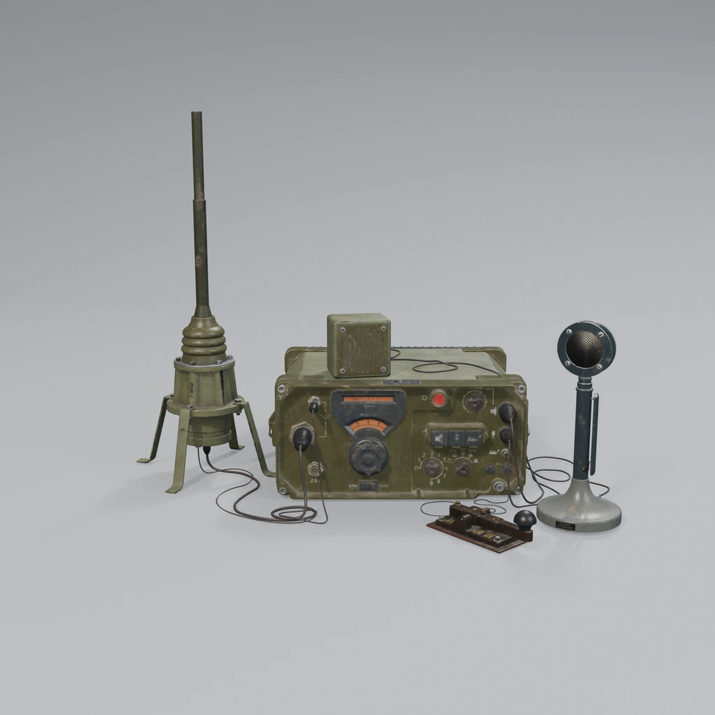 Vintage radio transceiver, 360° product view